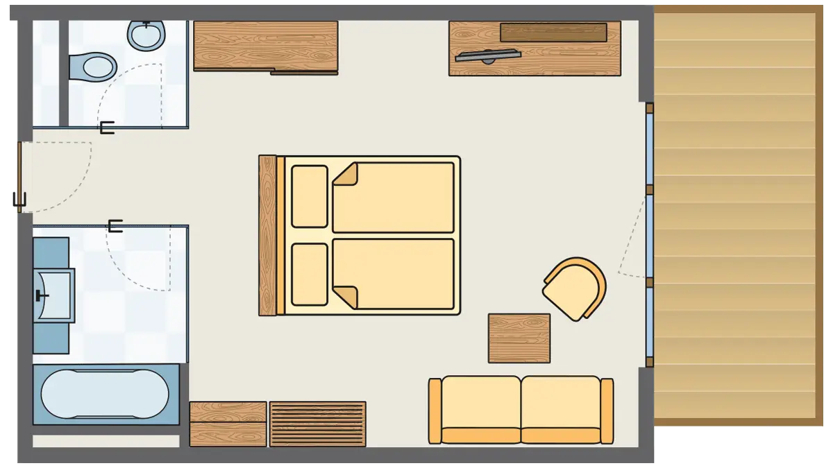 Grundriss Zimmer Nussbaum